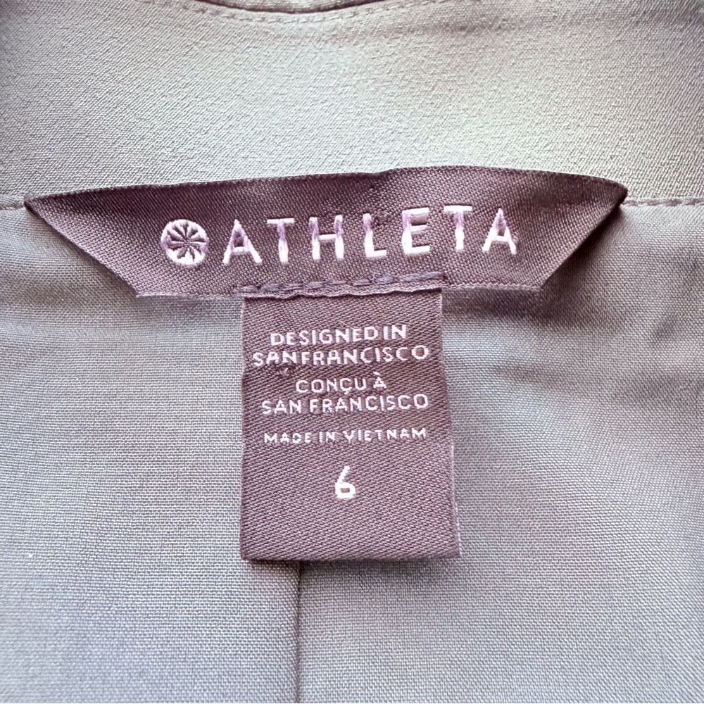 Athleta Endless Primatwill Waist Tie Blazer‎ Jacket Career Casual Olive Green 6 - Picture 14 of 14